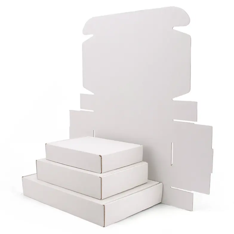 Caja de envío blanca Mailer Caja de regalo de correo de cartón corrugado Kraft blanco para embalaje de pequeñas empresas