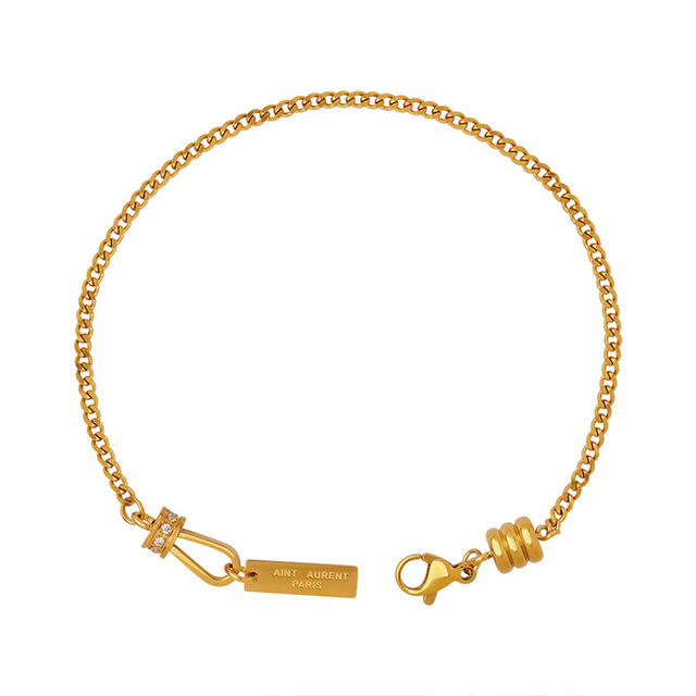 Wholesale Geometric Square Brand Pendant Bracelet Italian Charm 18k Gold-Plated Bracelet Women Fashion Letter Zircon Jewelry