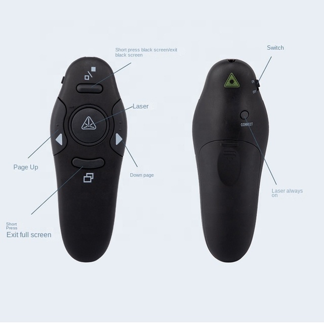 Factory Wholesale Presentation Clicker Remote Laser Pointer Wireless USB Presenter Slideshow PowerPoint Clicker