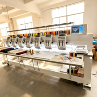 Machine à broder à deux têtes avec 12 aiguilles et une zone de broderie de 360x510 mm pour la production de vêtements