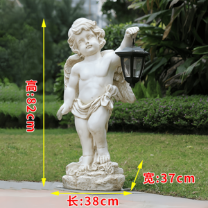 All'aperto in fibra di vetro angelo bambino luce solare giardino ornamento stampi solari bella simulazione per la decorazione della casa - Product Image 2