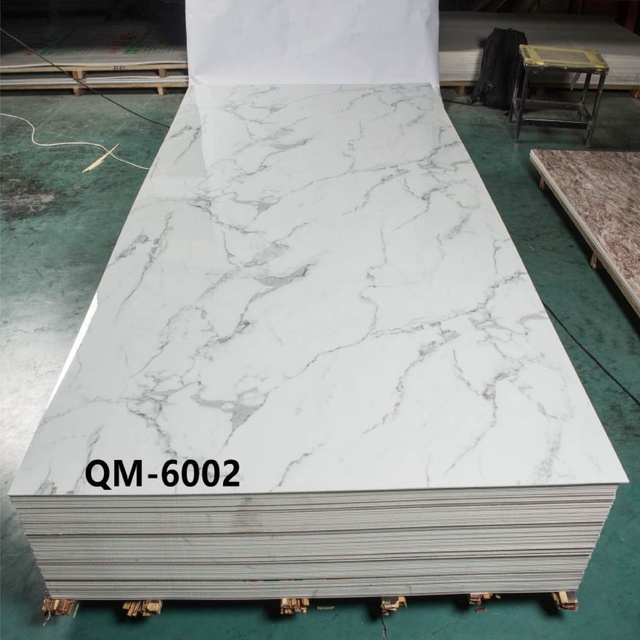 Interior Decoration Artificial Marble PVC Sheets Kitchen High Glossy UV Protective Coating Marble Wall Panel Sheet