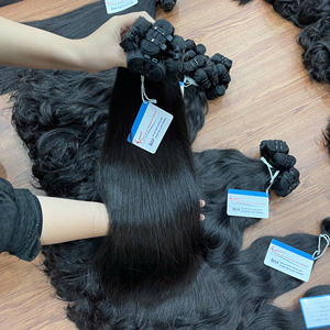 Cheveux noirs raides naturels de haute qualité pour un look magnifique 100% extensions de cheveux prix de gros d'usine imbattables - Product Image 3