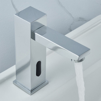 Robinet de lavabo automatique en laiton à trou unique, à montage sur plan, avec cartouche céramique moderne, à capteur de mouvement, sans contact, à induction, pour maison et villa