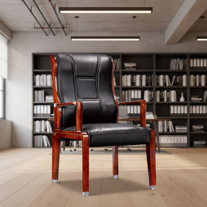 <span class=keywords><strong>Chaise</strong></span> <span class=keywords><strong>de</strong></span> <span class=keywords><strong>bureau</strong></span> <span class=keywords><strong>de</strong></span> style chinois <span class=keywords><strong>en</strong></span> <span class=keywords><strong>cuir</strong></span> PU avec accoudoirs fixes et structure <span class=keywords><strong>en</strong></span> bois massif - Vente directe usine - Product Image 2