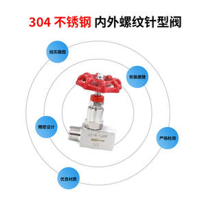 Vanne à aiguille en acier inoxydable J21W-160, structure à bille, manomètre 304, vanne d'arrêt M20*1.5, filetages internes et externes pour gaz - Product Image 5