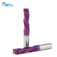 BFL 3 Flauta Carburo sólido Arriba y abajo Cortador de molino de extremo de corte Broca de enrutador espiral de compresión
