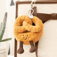 Mini Peluche Creativo con Forma de Pretzel, Pequeña Mascota de Peluche para Colgar en Bolsas de Panadería