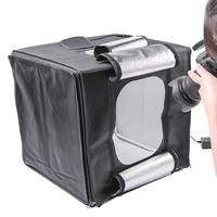 Studio Photo Lumières Tente Photographie Boîte à Lumière LED 80cm Éclairage LED Boîte Souple Pliable avec Couleurs Toile de Fond Personnalisée