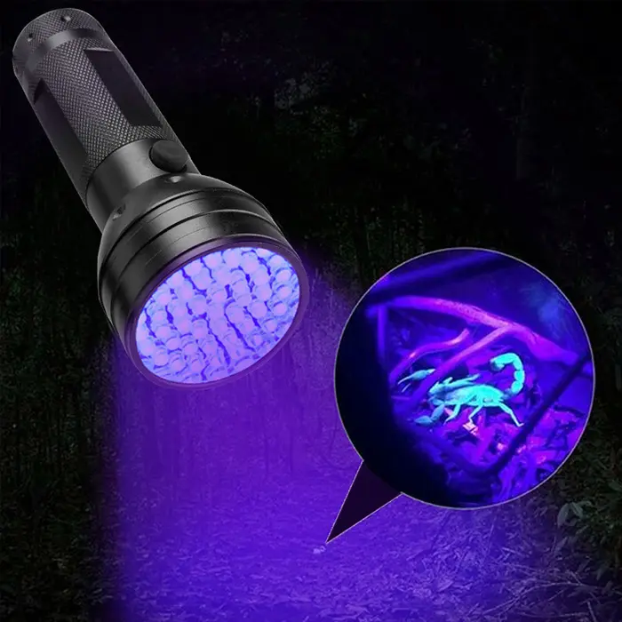 Portable Multifunction Scorpion Hunting 395NM Ultra Violet Black Light Flashlight Pet Urine Detector 51 UV Led Torch Light