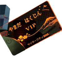 Tarjeta de Visita Electrónica NFC LED Personalizada, Etiqueta de Plástico VIP, Tarjeta Transparente con Película Laminada