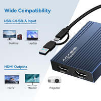 Station d'accueil USB-C DisplayLink 6 en 1 double pour 2.1 4K 60Hz 100W PD USB 3.2 10Gbps Adaptateur multi-écrans en stock