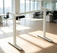 Bureau de travail électrique réglable automatique économique à moteur unique, durable, moderne, en métal, autoportant, ergonomique