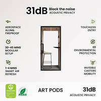 Cabines de bureau intérieures insonorisées, cabine téléphonique acoustique de classe A, haute performance acoustique, cabine de travail silencieuse