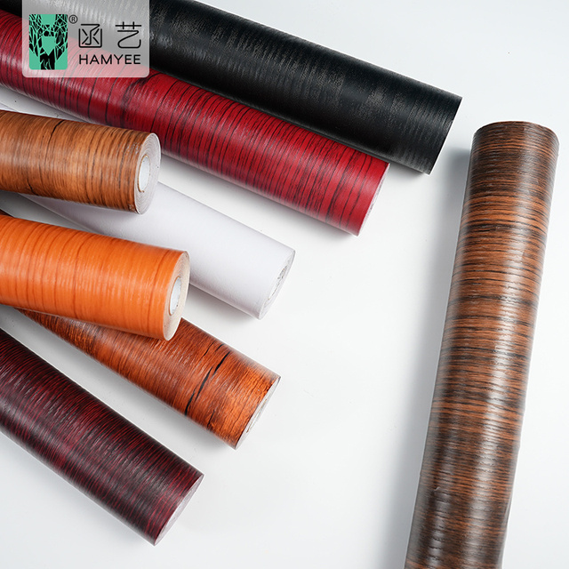 Pvc Wood Grain Wallpaper Self Adhesive Wooden Design Wallpaper for Furniture
