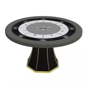 Casino Entertainment 10 joueurs Texas Hold'em table de poker ronde avec pieds en bois plateau de croupier porte-gobelet pour Mahjong Gambling - Product Image 3