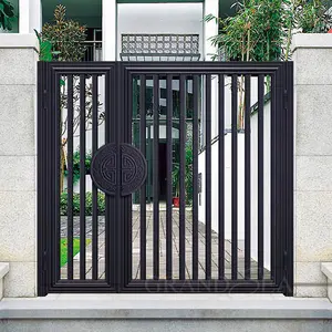 激光切割定制铝粉涂层大门设计金属滑动花园围栏大门