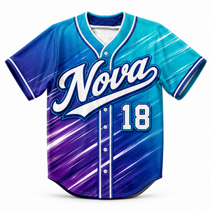 Jersey Baseball Poly Mesh Custom Sublimasi, Maillot De Baseball, Maillots De Baseball dengan Sublimasi, Vendor Drop Shipping - Product Image 1
