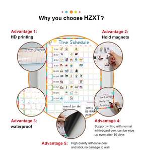 Tableau blanc magnétique de grande taille Planificateur hebdomadaire personnalisé Feuilles effaçables à sec Tableau blanc Autocollant magnétique pour réfrigérateur - Product Image 5