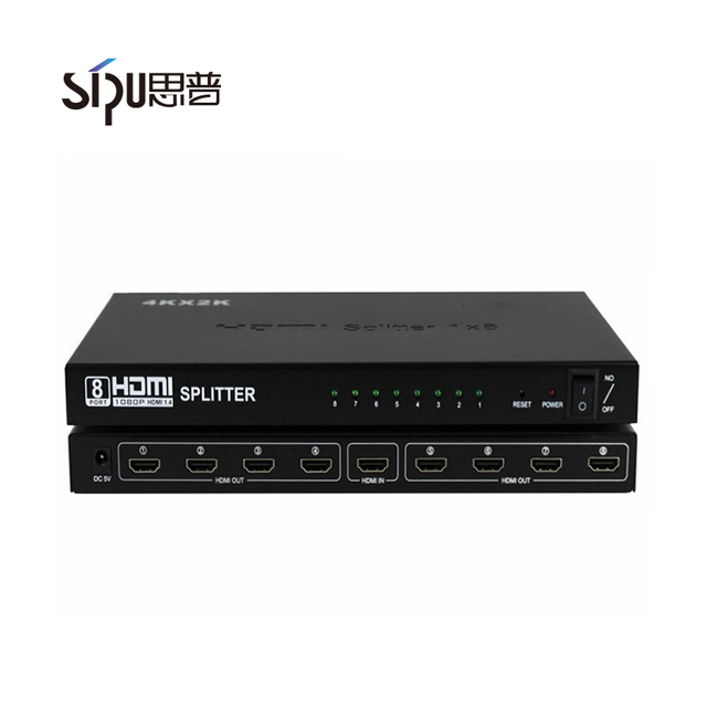 High Quality 4K 60Hz for Adapter 4-Way Splitter 1 in 8 Out Gold-Plated Aluminum Alloy for Laptop