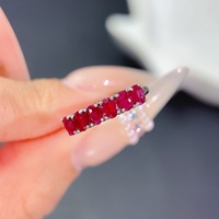 New Design OEM/ODM Luxury 925 Sterling Silver Gold-Plated Natural Ruby Ring for Women Anniversary