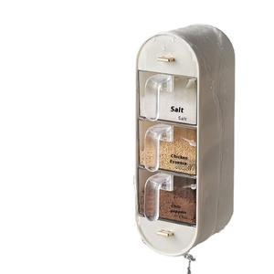 NFS Design moderne Ensemble de boîtes d'assaisonnement murales pour la maison Pots variés sans poinçon pour le <span class=keywords><strong>sel</strong></span> MSG épices pour la cuisine - Product Image 5