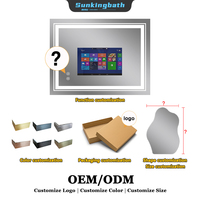 Sortie d'usine Écran Tactile Interactif Rectangle Led lumière espejo inteligente Smart Magic Mirror avec tv WIFI
