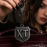 Breloque personnalisée en métal doré rose avec monogramme initial pour sacs à main et sacs de créateurs – Étiquette de sac personnalisée