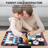 Tapis de jeu pour bébés 2 en 1, piano et batterie, multifonctionnel, interaction parent-enfant, couverture musicale électronique