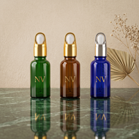 Botol Minyak Esensial Kaca Kosong Silinder Multi Warna Custom 5ml-100ml untuk Aromaterapi Grosir