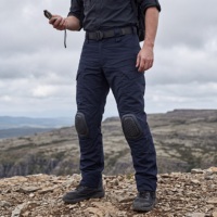 Pantalon cargo robuste sur mesure pour homme, grande taille, taille mi-haute, multi-poches, avec genouillères brodées, tricoté, décontracté