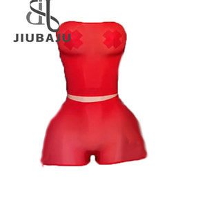 Sexy <strong>See</strong> <strong>Through</strong> 2 Piece Set Woman Strapless Tube <strong>Tops</strong> and Shorts Stretch Midnight Clubwear Outfits - Product Image 2