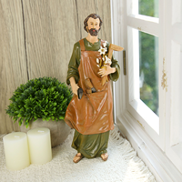 Produits en stock Statues religieuses catholiques en résine Produits d'images religieuses Articles de saintes personnes Vente en gros Saint 24,5 cmH Joseph le Charpentier
