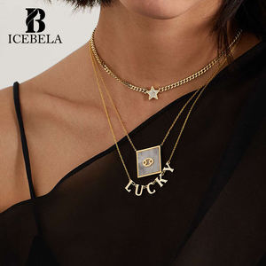 Collier ras-de-cou ICEBELA en argent sterling 925, tendance, élégant, luxueux, avec zircon étoile unique, pour femmes - Product Image 5