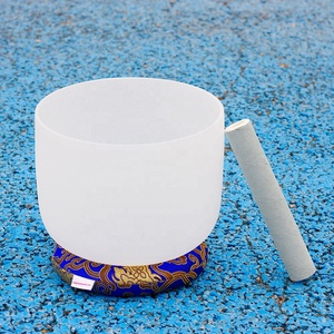 6"-12" <strong>Chakras</strong> <strong>Set</strong> 7pcs Frosted <strong>Crystal</strong> Singing Bowls C D E F G a B C Note 440HZ 432HZ with Free Suede Mallet and O-ring - Product Image 3