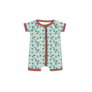 Combinaison courte à manches courtes pour bébé fille, imprimé étoiles et chapeaux, bleu, 4 juillet, vente en gros, ensemble enfant, SR3884 - Product Image 6