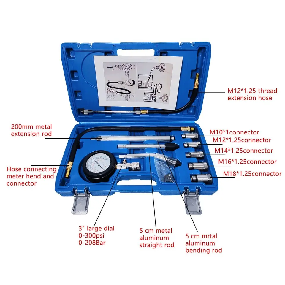 CTOOL Dieselmotor Zylinder Kompression tester 300PSI Auto diagnose werkzeuge Dieselmotor Kompression stest Kit