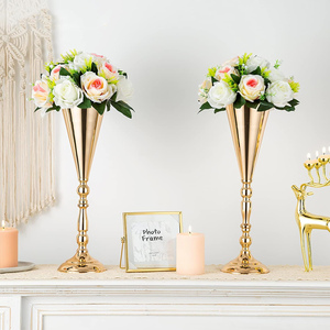 Tabletop Iron Luxury Wedding <b>Flower</b> Vase Stand <b>Gold</b> Table Decorative Centerpiece <b>Artificial</b> <b>Flower</b> Holder Anniversary High - Product Image 3