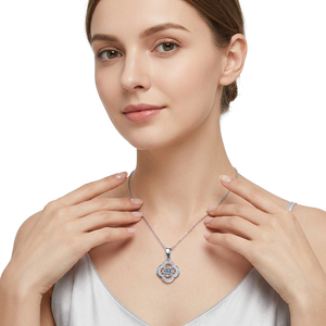 Collier tendance en argent sterling 925 plaqué rhodium avec pendentif goutte d'eau personnalisé en moissanite taille brillant sertie griffe - Product Image 3