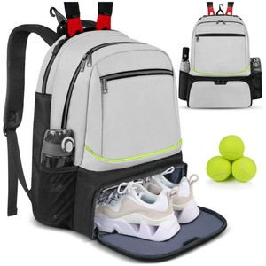 Sac à dos de sport tendance pour raquettes, compartiment à chaussures isolé, design multicouche, matériau Oxford imperméable, grande capacité 30-40L - Product Image 1