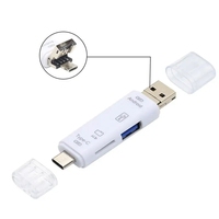 5 en 1 multifonction Usb 2.0 Type C/Usb/Micro Usb/TF/SD lecteur de carte mémoire adaptateur OTG accessoires de téléphone portable