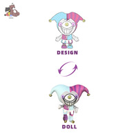 Fabricant de jouets en peluche Joker personnalisé-Poupée clown en peluche sur mesure avec chapeau de bouffon et cloches pour collection et cadeaux