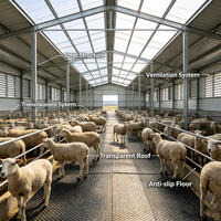 Structure en acier léger préfabriquée pour bergerie / hangar à moutons / grange à moutons, bâtiment agricole personnalisé pour élevage de bétail