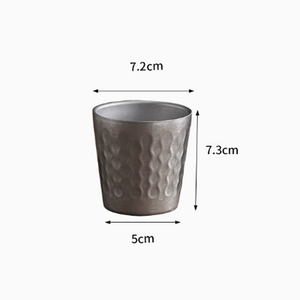 DF Wholesale Tasse à café moderne en acier inoxydable 304 à double paroi de 175 ml, finition argent et or, pour cadeaux d'affaires - Product Image 1