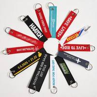 Porte-clés personnalisé brodé, double face, en tissu tissé, avec logo personnalisé, style Jet Tag, pour pilotes, cadeau promotionnel