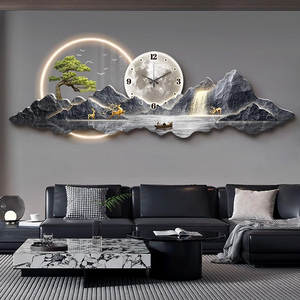 Tranh phong cảnh hiện đại bán trực tiếp từ nhà máy, tranh pha lê kèm đồng hồ treo tường, tranh nghệ thuật LED trang trí nhà cửa - Product Image 4