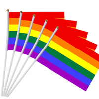 Gahumi Drapeau agitant à la main Couleur Pays Mini drapeau en bois imprimé personnalisé
