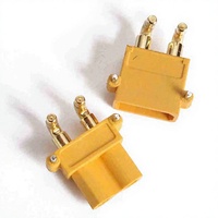 Connecteur d'alimentation Amass XT30PW 2 mm plaqué or à 2 broches coudé pour batterie Lipo RC, moteur ESC, fourniture OEM