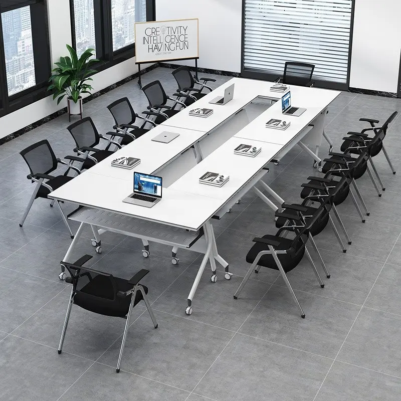 नई डिजाइन प्रशिक्षण तालिका संयुक्त प्रशिक्षण कक्ष बैठक कक्ष कक्षा फोल्डेबल डेस्क कार्यालय फर्नीचर टेबल और कुर्सियाँ