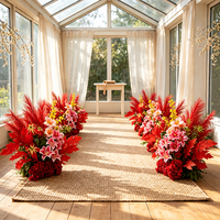 Arrangements floraux artificiels durables faits à la main avec herbe de la pampa pour décorations de sol et centres de table de mariage